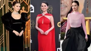 collage of taylor swift outfits