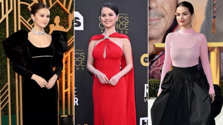 collage of taylor swift outfits