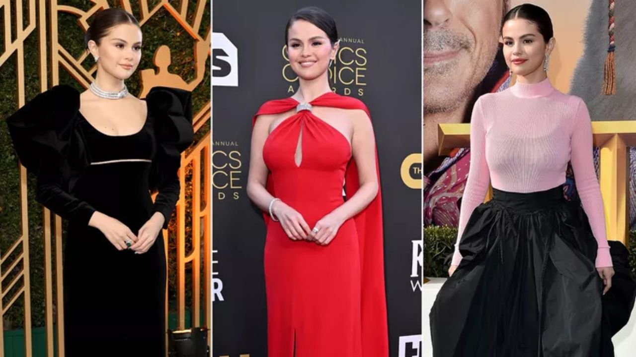 collage of taylor swift outfits