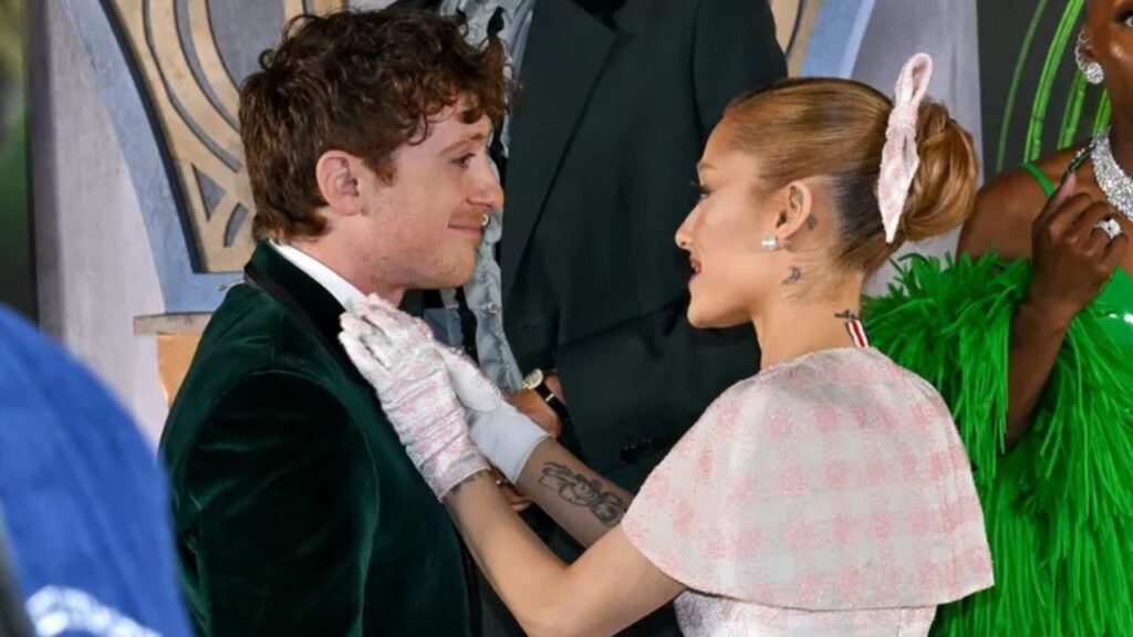 Ariana Grande and Ethan Slater at the Wicked premiere