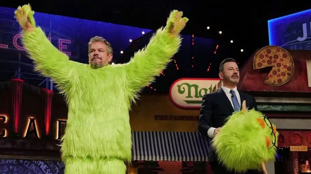 Matt Damon appearing on Jimmy Kimmel Live show