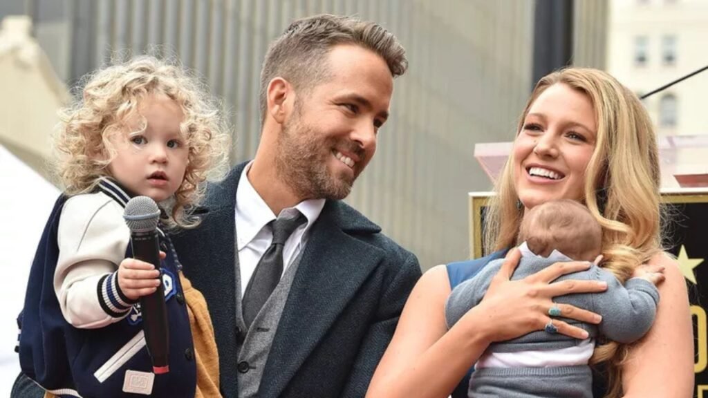 Blake Lively and Ryan Reynolds with their children