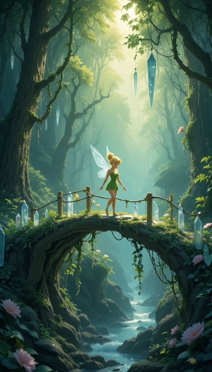Tinker Bell Crossing the Crystal Vine Bridge